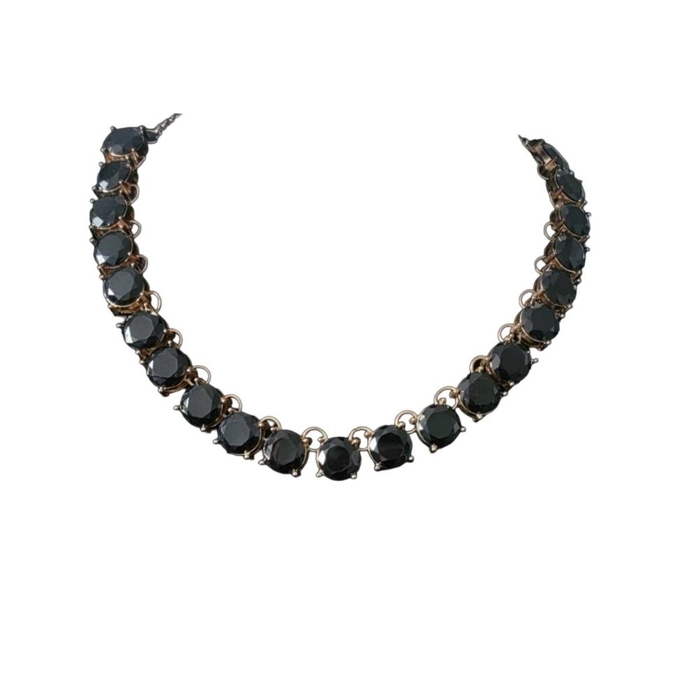 Modern Vintage Style Gold Black Acrylic Stone Fashion Bridal Wedding Jewelry